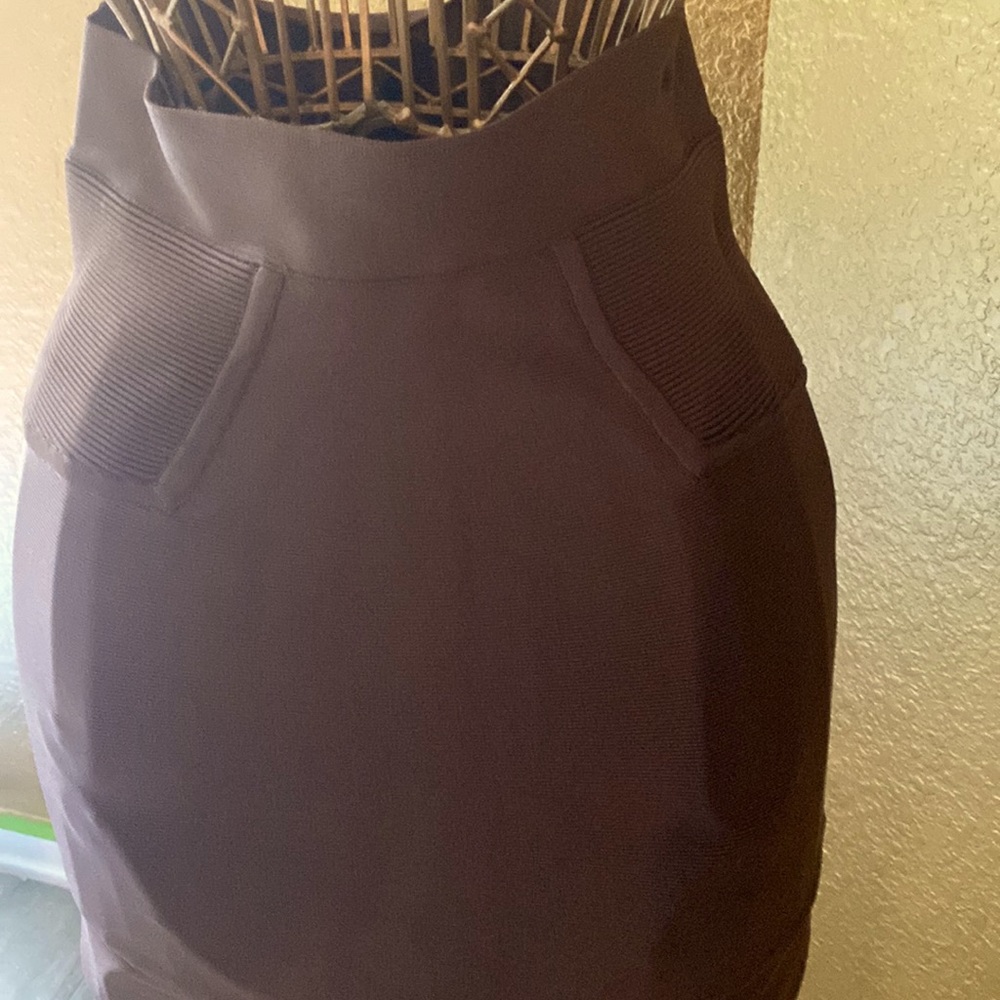 BCBG tan mini skirt